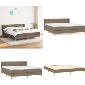 vidaXL Boxspring met matras stof taupe 160x200 cm - Boxspring - Boxsprings - Bed - Slaapmeubel