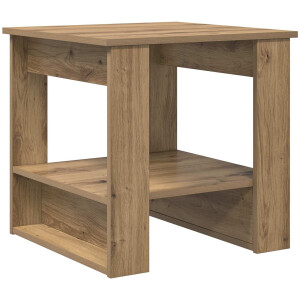 vidaXL - Salontafel - Artisan - Eiken - 51 - x - 50 - x - 50 - cm - Bewerkt - hout