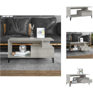 vidaXL Salontafel - Salontafels - Bijzettafel - Tafeltje - Salontafel 90x49x45 cm bewerkt hout betongrijs