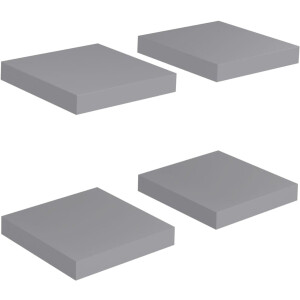 vidaXL Wandschappen zwevend 4 st 23x23,5x3,8 cm MDF grijs - Wandschap - Wandschappen - Zwevend Schap - Zwevende Schappen
