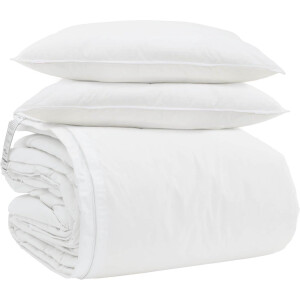 vidaXL - Deken - Set - met - kussen - 3 - pcs - Wit - Donsveer