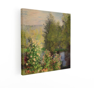 Artaza Canvas Schilderij Bloemen Tuin - 70x70 cm - Wanddecoratie Natuur Landschap - Muurdecoratie Rozen - Schilderijen Op Canvas