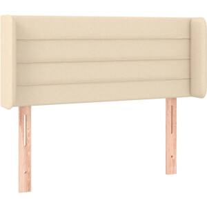vidaXL - Hoofdbord - met - randen - 93x16x78/88 - cm - stof - crèmekleurig