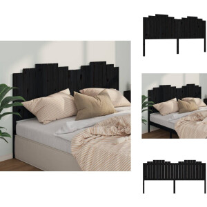 vidaXL Hoofdbord - Hoofdborden - Hoofdeinde - Houten Hoofdbord - Hoofdbord 206x4x110 cm massief grenenhout zwart