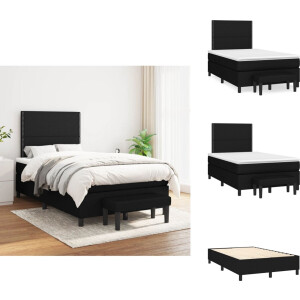 vidaXL Boxspring - Boxsprings - Pocketveringbed - Bed - Boxspring met matras stof zwart 120x200 cm