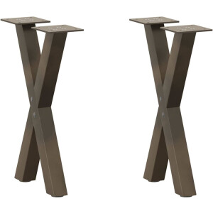 vidaXL - Salontafelpoten - 2 - st - X-vormig - 38x(42-43) - cm - staal - naturel
