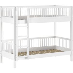 Stapelbed Forrest 90x200cm - Massief Beukenhout - Wit - Vipack - Stapelbed - Wit - Hout Eenpersoons Stapelbed