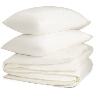 Yumeko dekbedovertrek katoensatijn warm wit feather 200x220 + 2/60x70 - Bio, eco & fairtrade