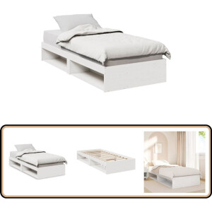 vidaXL - Slaapbank - zonder - matras - 90x190 - cm - massief - grenenhout - wit