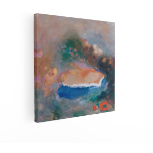Artaza Canvas Schilderij Slapende Vrouw - 40x40 cm - Wanddecoratie Abstract - Muurdecoratie Bloemen - Decoratie Odilon Redon