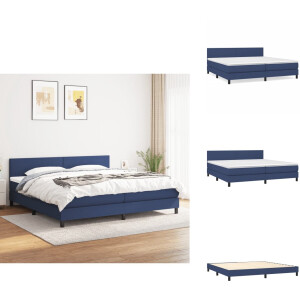 vidaXL Boxspring - Boxsprings - Bed - Slaapmeubel - Boxspring met matras stof blauw 200x200 cm