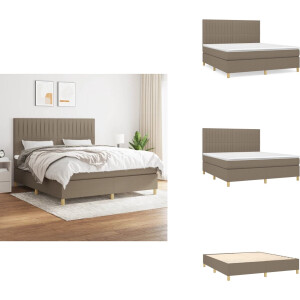 vidaXL Boxspring - Boxsprings - Bed - Slaapmeubel - Boxspring met matras stof taupe 180x200 cm