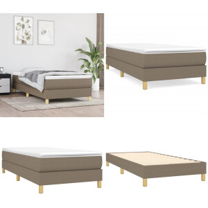 vidaXL Boxspring met matras stof taupe 80x200 cm - Boxspring - Boxsprings - Bed - Slaapmeubel