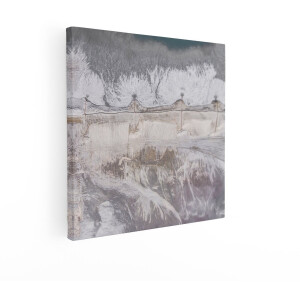 Artaza Canvas Schilderij Luchtfoto van Industriële Afvalverspreiding met Sproeiers en Patronen in het Landschap - 40x40 cm - Wanddecoratie Woonkamer - Schilderijen - Muurdecoratie