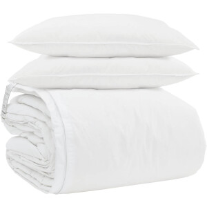vidaXL - Deken - Set - met - kussen - 3 - st - Wit - Donsveer