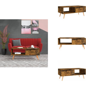 vidaXL Salontafel - Salontafels - Koffie Tafel - Koffie Tafels - Salontafel 100x49,5x43 cm bewerkt hout gerookt eikenkleurig