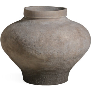 PTMD Michle Beige Fiber Cement Vintage Jar Pot S