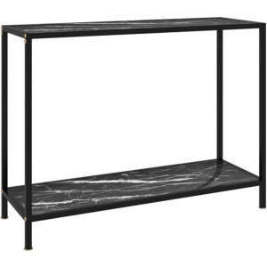 vidaXL - Wandtafel - 100x35x75 - cm - gehard - glas - zwart
