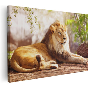 Artaza Canvas Schilderij Leeuw - 120x80 - Groot - Foto Op Canvas - Wanddecoratie Woonkamer
