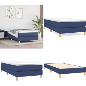 vidaXL Boxspring met matras stof blauw 90x190 cm - Boxspring - Boxsprings - Bed - Slaapmeubel