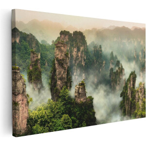 Artaza Canvas Schilderij Zhangjiajie Klif Bergen In China - 90x60 - Foto Op Canvas - Canvas Print - Muurdecoratie