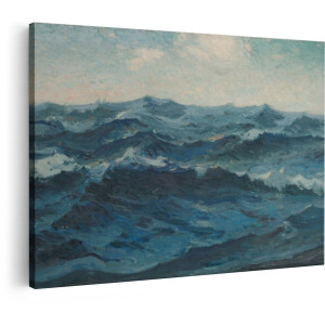 Artaza Canvas Schilderij Zee - 60x40 cm - Wanddecoratie Golven - Muurdecoratie Natuur - Decoratie Landschap - Schilderijen Op Canvas