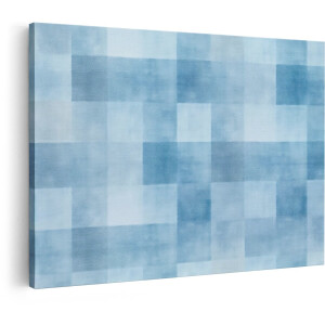 Artaza Canvas Schilderij Abstract - 60x40 cm - Wanddecoratie Modern - Muurdecoratie Geometrisch - Schilderijen Op Canvas Blauw