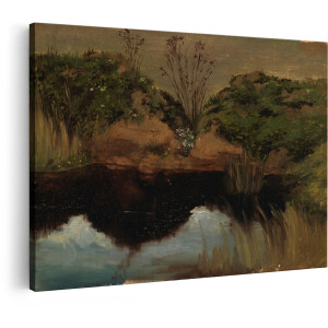 Artaza Canvas Schilderij Landschap - 90x60 cm - Wanddecoratie Natuur - Muurdecoratie Waterplas - Schilderijen Woonkamer Natuur