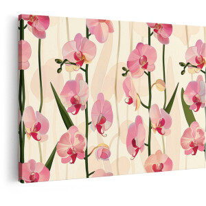 Artaza Canvas Schilderij Orchidee - 60x40 cm - Wanddecoratie Bloemen - Muurdecoratie Roze Bloesem - Schilderijen Op Canvas - Roze