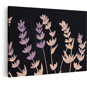 Artaza Canvas Schilderij Bloemen - 30x20 cm - Wanddecoratie Lavendel Abstract - Muurdecoratie Boho - Schilderijen Op Canvas - Pastel