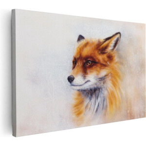 Artaza Canvas Schilderij Vos op Aquarel Getekend - Abstract - 60x40 - Foto Op Canvas - Canvas Print