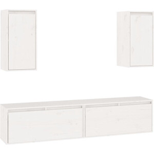 vidaXL - Tv-meubelen - 4 - st - massief - grenenhout - wit