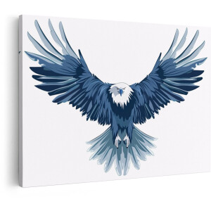 Artaza Canvas Schilderij Adelaar - 120x80 cm - Wanddecoratie Vogels - Muurdecoratie Dieren - Schilderijen Op Canvas Blauw