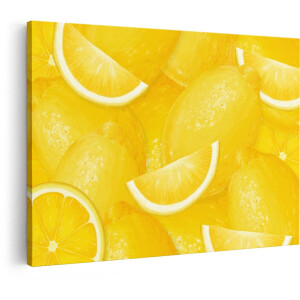 Artaza Canvas Schilderij Citroen - 120x80 cm - Wanddecoratie Keuken - Muurdecoratie Fruit - Decoratie Geel Citrus