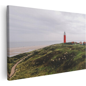 Artaza Canvas Schilderij Vuurtoren Texel - 120x80 - Groot - Foto Op Canvas - Wanddecoratie Woonkamer