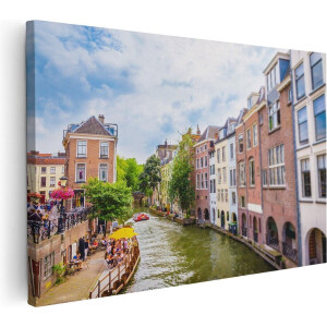 Artaza Canvas Schilderij Utrecht - 120x80 cm - Groot - Wanddecoratie Stad - Muurdecoratie Gracht - Schilderijen Op Canvas