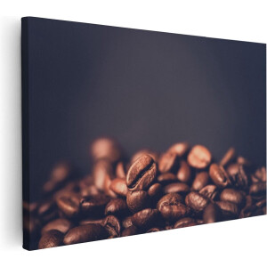 Artaza Canvas Schilderij Koffie Bonen Op Een Zwart Achtergrond - 60x40 - Foto Op Canvas - Canvas Print