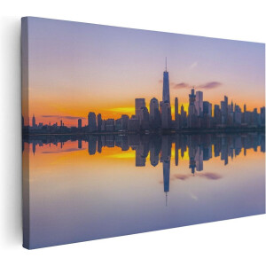 Artaza Canvas Schilderij New York Skyline Bij Zonsopgang - 120x80 - Groot - Foto Op Canvas - Canvas Print