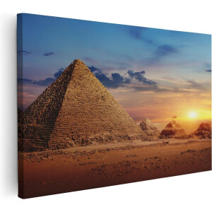 Artaza Canvas Schilderij Egyptische Piramides in de Woestijn - 60x40 - Foto Op Canvas - Canvas Print