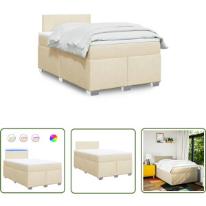 vidaXL Gereedschapset - Dynamische Sleutel - Boxspring met matras stof crèmekleurig 120x190 cm - Draadloos Gereedschap - Sleutelsysteem - Mechanica