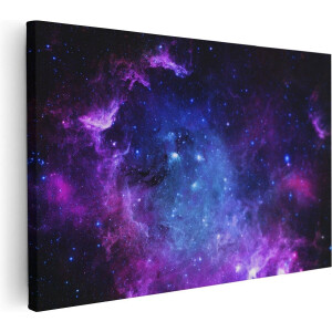 Artaza Canvas Schilderij Ruimte in het Paars Blauw  - 30x20 - Klein - Foto Op Canvas - Canvas Print