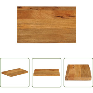 vidaXL Mangohout - Tafelblad - Tafelblad met natuurlijke rand 40x20x2,5 cm massief mangohout - Tafel Accessoires - Vintage Tafel - Naturel Tafelblad