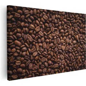 Artaza Canvas Schilderij Bruine Koffiebonen - 60x40 - Foto Op Canvas - Canvas Print
