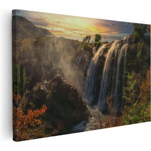 Artaza Canvas Schilderij Watervallen Vanaf De Kliffen - 30x20 - Klein - Foto Op Canvas - Canvas Print