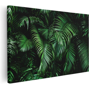Artaza Canvas Schilderij Tropische Palm Bladeren - Groen - 90x60 - Foto Op Canvas - Canvas Print - Muurdecoratie