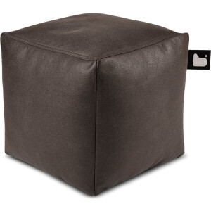 Extreme Lounging - b-box luxury - vierkante poef - voor binnen - comfortabele leatherlook - 40x40cm - Slate