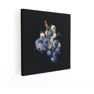 Artaza Canvas Schilderij Bosvruchten - 40x40 cm - Wanddecoratie Keuken Aquarel - Muurdecoratie Fruit - Schilderijen Op Canvas
