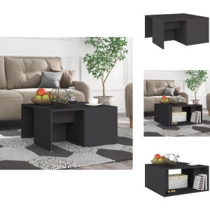 vidaXL Salontafelset - Salontafelsets - Salontafel Set - Salontafel Sets - Salontafels 4 st 33x33x33 cm bewerkt hout grijs