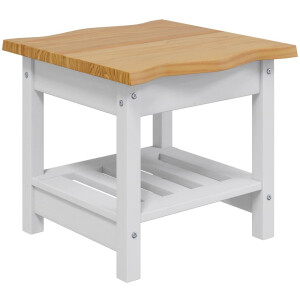 vidaXL - Bijzettafel - EKAI - Wit - 50 - x - 50 - x - 45,5 - cm - Massief - grenenhout
