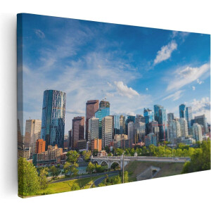 Artaza Canvas Schilderij Skyline Calgary Stad in Canada - 60x40 - Foto Op Canvas - Canvas Print